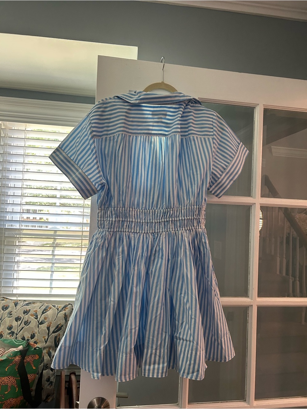 J. Crew Light Blue and White Striped Shirt Dress - Picture 3 of 4